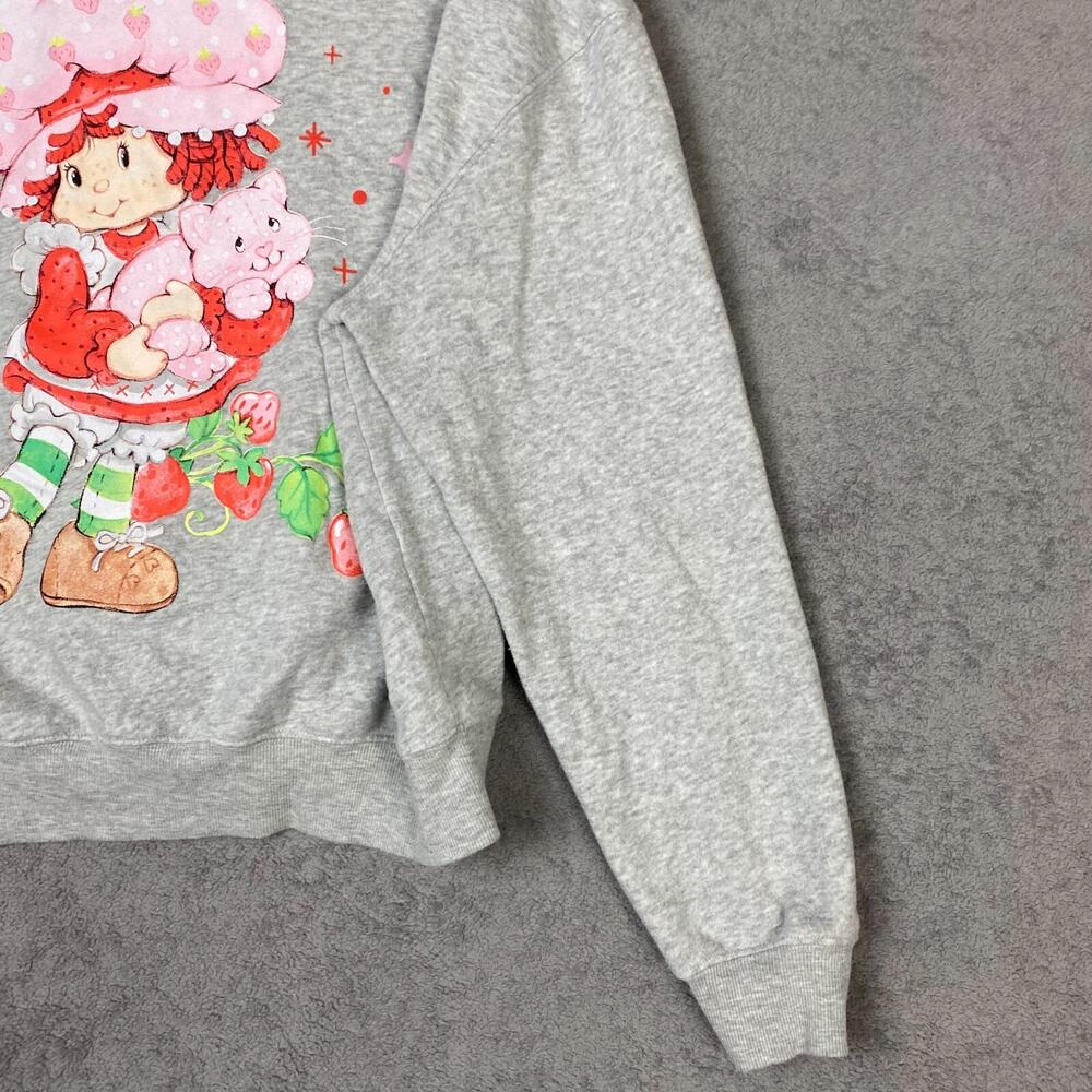Strawberry Shortcake Hoodie Women Large Gray Graphic Full Zip Long Sleeve Active - Picture 11 of 16